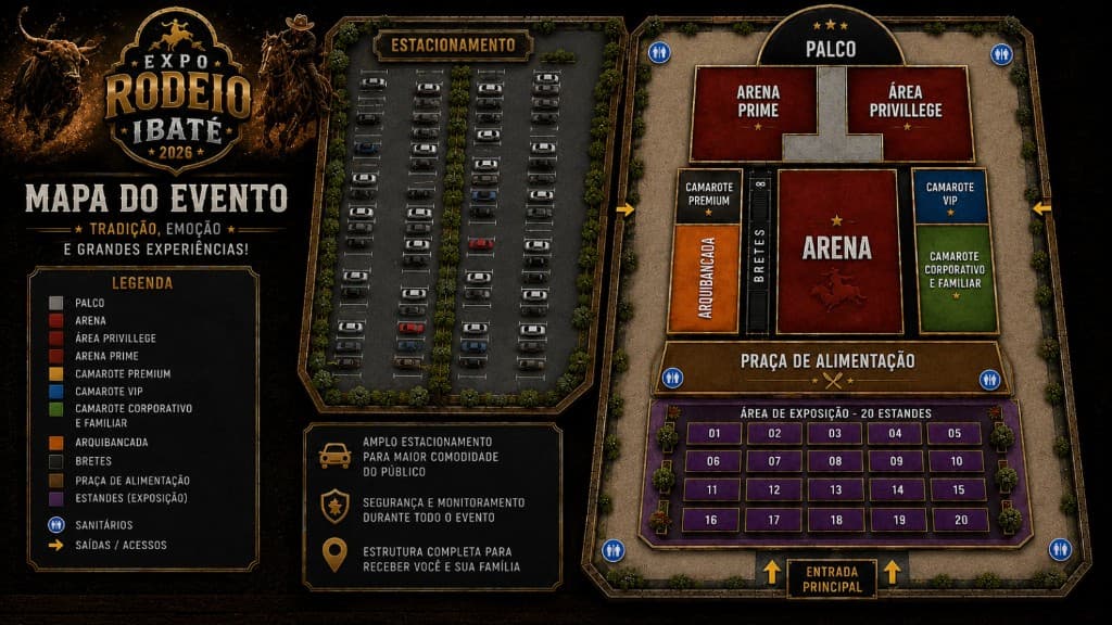 Mapa de Expo Rodeio de Ibaté